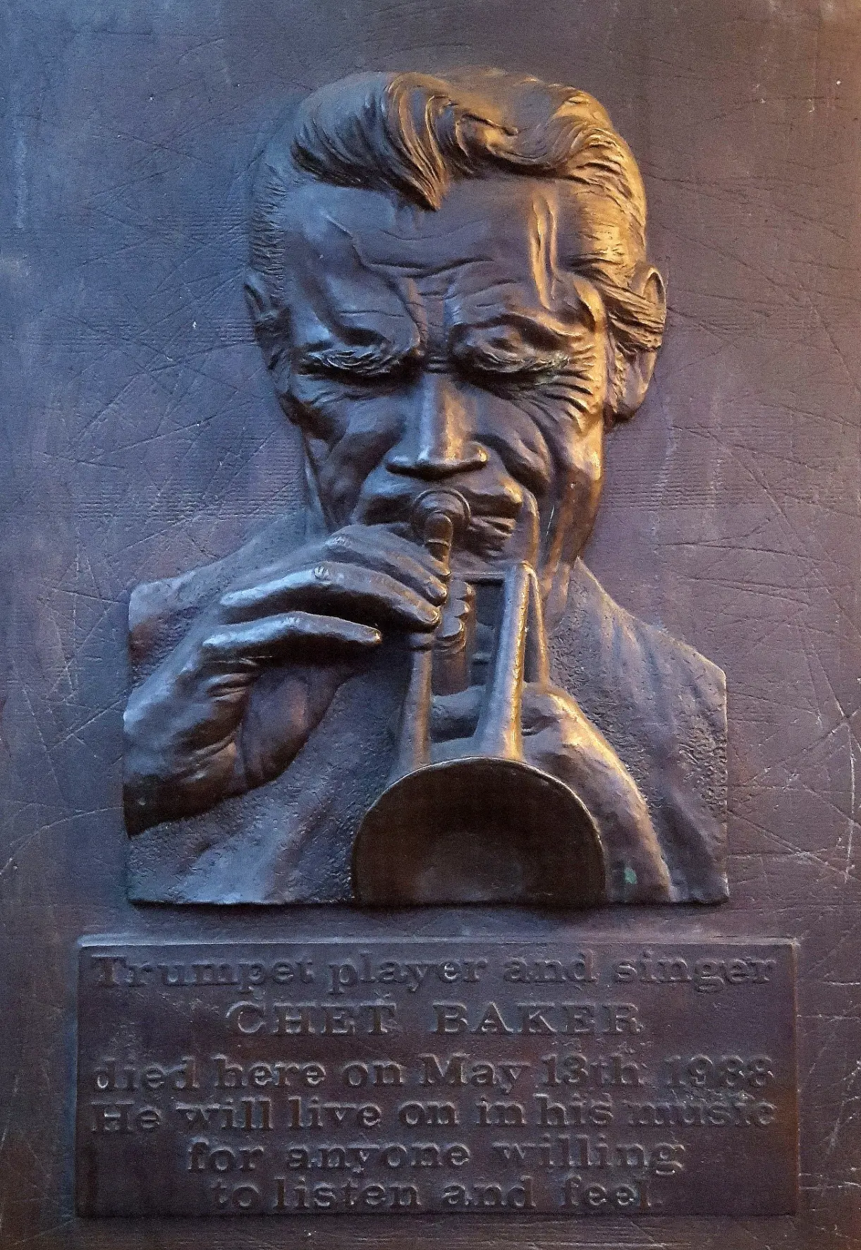 Cocaine is cited frequently in lists of drug related celebrity deaths (see Section 4.3.5). I ran across this plaque outside the Hotel Prins Hendrik in Amsterdam, from which jazz legend Chet Baker accidentally fell to his death with both cocaine and heroin present in his system.